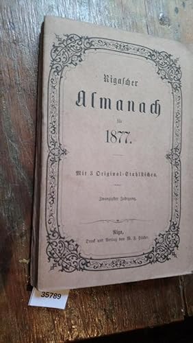 Bild des Verkufers fr Rigascher Almanach fr 1877 zum Verkauf von Windau Antiquariat