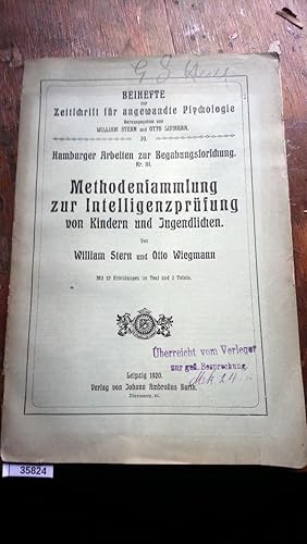 Methodensammlung zur Intelligenzprüfung von Kindern und Jugendlichen