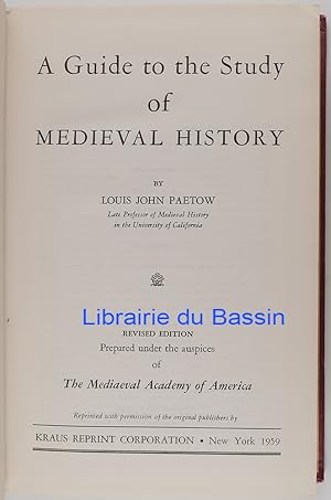 Imagen del vendedor de A Guide to the Study of Medieval History a la venta por Librairie du Bassin