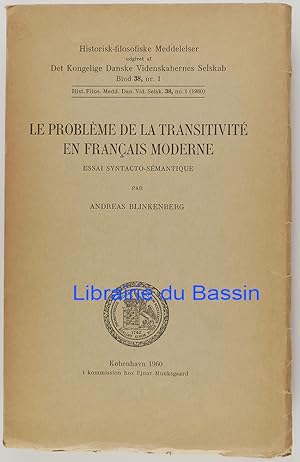 Imagen del vendedor de Le problme de la transitivit en franais moderne Essai syntacto-smantique a la venta por Librairie du Bassin