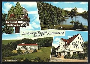 Bild des Verkufers fr Ansichtskarte Althtte-Lutzenberg, Gasthaus Schne Aussicht, Pension Haus Lutzenberg, Ebnisee zum Verkauf von Bartko-Reher