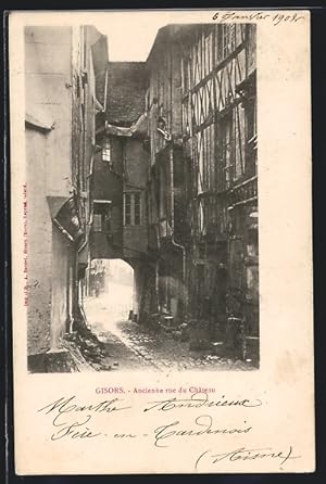 Carte postale Gisors, Ancienne rue du Chateau