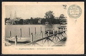 Carte postale Enghien-les-Bains, Embarcadère sur le Lac