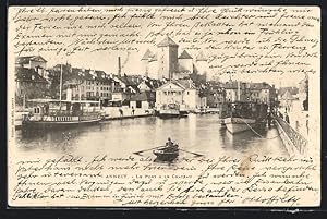 Carte postale Annecy, Le Port, le Château