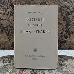 Bild des Verkufers fr Esoterik im Werke Shakespeares zum Verkauf von Homeless Books