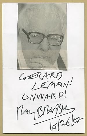 Seller image for Ray Bradbury (1920-2012) - Rare signed card + Photo - 2007 for sale by PhP Autographs