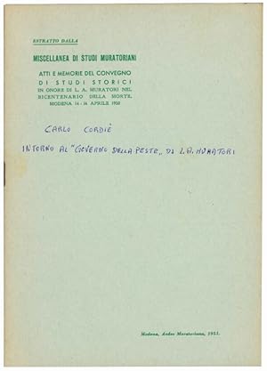 Bild des Verkufers fr Intorno al "Governo della peste" di L. A. Muratori (con postille e documenti inediti). zum Verkauf von Libreria Alberto Govi di F. Govi Sas