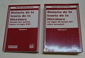 Imagen del vendedor de HISTORIA DE LA TEORIA DE LA LITERATURA. TOMO I y II.Desde los inicios hasta el siglo XIX. El siglo XX hasta los aos setenta. a la venta por Librera J. Cintas