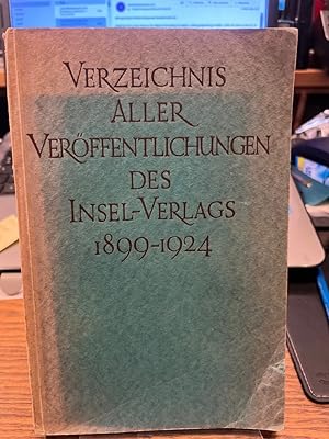 Verzeichnis aller Veröffentlichungen des Insel-Verlags 1899-1924.