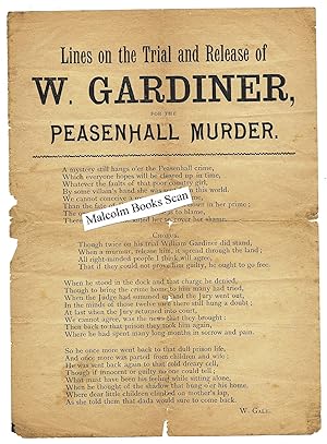 Lines on the trial and release of W. Gardiner for the Peasenhall Murder “a printed song”