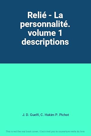 Bild des Verkufers fr Reli - La personnalit. volume 1 descriptions zum Verkauf von Ammareal