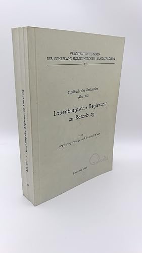 Bild des Verkufers fr Lauenburgische Regierung zu Ratzeburg Findbuch des Bestandes Abt. 210 zum Verkauf von Antiquariat Bcherwurm