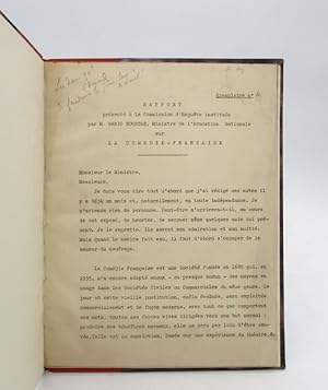 Rapport présenté à la Commission d'enquête instituée par M. Mario Roustan, ministre de l'Éducatio...