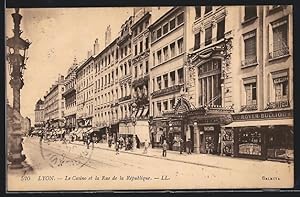 Carte postale Lyon, Le Casino et la Rue de la Rèpublique