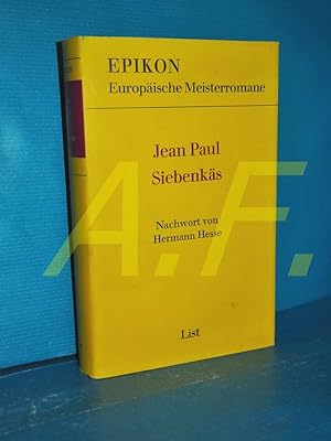 Seller image for Siebenks Jean Paul. Nachw. von Hermann Hesse / Epikon for sale by Antiquarische Fundgrube e.U.