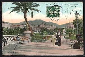 Carte postale Nice, Nouveaux Jardins et Casino municipal