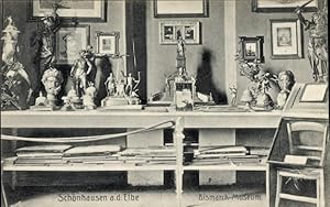 Ansichtskarte / Postkarte Schönhausen an der Elbe, Exponate im Bismarck Museum, Ausstellungsraum