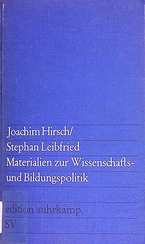 Bild des Verkufers fr Materialien zur Wissenschafts- und Bildungspolitik. edition suhrkamp ; 480 zum Verkauf von books4less (Versandantiquariat Petra Gros GmbH & Co. KG)