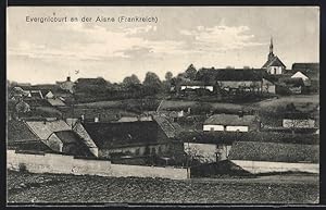 Carte postale Evergnicourt, vue générale avec l'Église