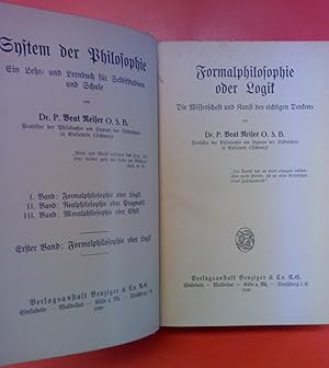 Bild des Verkufers fr Formalphilosophie oder Logik - Die Wissenschaft und Kunst des richtigen Denkens, Band 1 - System der Philosophie - Ein Lehr- und Lernbuch fr Selbststudium und Schule zum Verkauf von biblion2