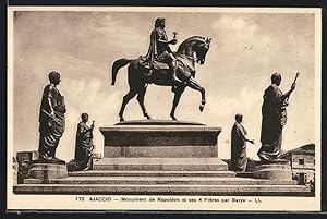 Carte postale Ajaccio, Monument de Napoleon et ses 4 Freres par Barye
