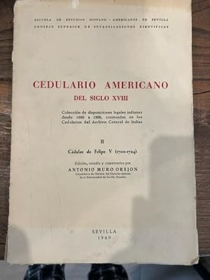 Imagen del vendedor de CEDULARIO AMERICANO DEL SIGLO XVIII a la venta por LIBRERA OESTE