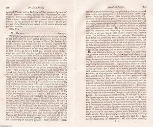 Dr. John Foster, of Eton : Anecdotes, 1784. An original article from Walker's Selection of Curiou...