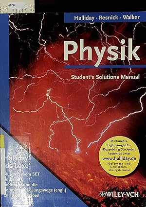 Seller image for Student's Solutions Manual. Fundamentals of Physics Sixth Edition for sale by Antiquariat Bookfarm