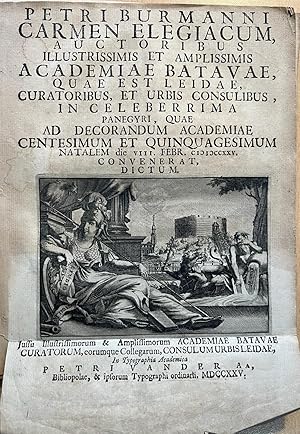 Rare pamphlet 1727 | Petri Burmanni Carmen Elegiacum (.), Leiden Petri van der Aa, 1727, (20) pp.