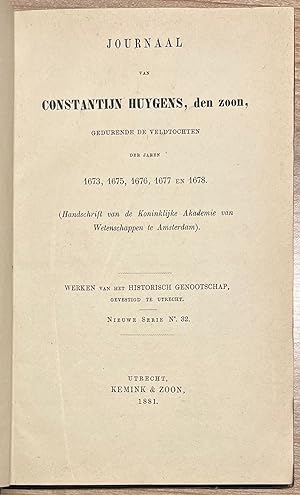 Printed publication, 1881, Huygens | Journaal van Constantijn Huygens, den zoon, gedurende de vel...
