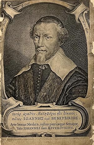 Antique portrait print, engraving with some etching | Johannes van Beverwijck, published 1643, 1 p.