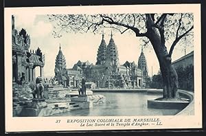 Ansichtskarte Marseille, Exposition coloniale 1922, Le Lac Sacré et le Temple d`Angkor