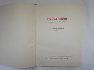 Seller image for Chinesische Dichter Des Dritten Bis Elften Jahrhunderts for sale by Malota