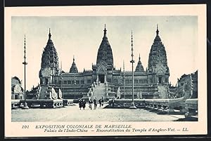 Ansichtskarte Marseille, Exposition coloniale 1922, Palais de l`Indo-Chine, Reconstitution du Tem...