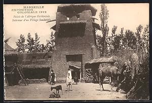 Ansichtskarte Marseille, Exposition coloniale 1922, Palais de l` Afrique Occidentale Intèrieur d`...