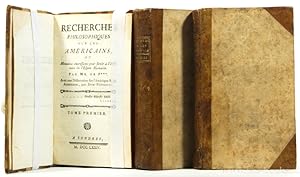 Bild des Verkufers fr Recherches philosophiques sur les Amricains ou Mmoires interessants pour servir  l'histoire de l'espece humaine. Avec une differtation sur l'Amrique & les Amricains, par Dom Pernetty. Complete in 3 volumes. zum Verkauf von Antiquariaat Isis