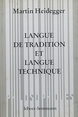 Langue de tradition et langue technique