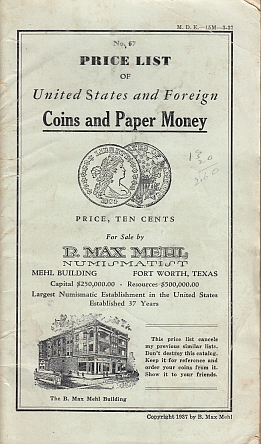 Number 57 - Price List of United States and Foreign Coins and Paper Money.