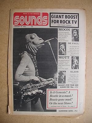 Bild des Verkufers fr Sounds. January 18, 1975. zum Verkauf von N. G. Lawrie Books