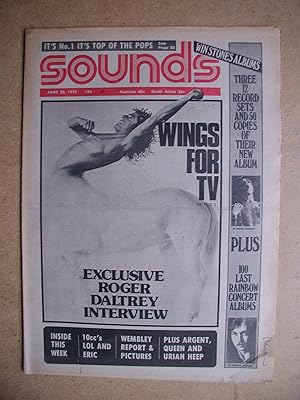 Immagine del venditore per Sounds. June 28, 1975. venduto da N. G. Lawrie Books