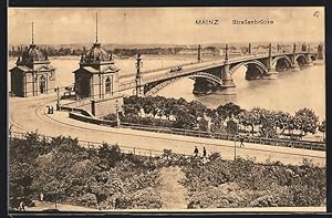 Ansichtskarte Mainz, Strassenbrücke aus der Vogelschau