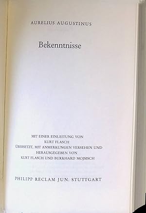 Bild des Verkufers fr Bekenntnisse. Reclams Universal-Bibliothek ; Nr. 2792 zum Verkauf von books4less (Versandantiquariat Petra Gros GmbH & Co. KG)