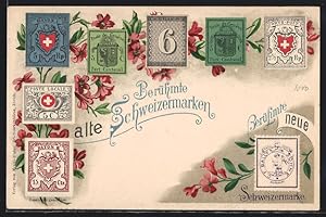 Ansichtskarte Berühmte alte schweizer Briefmarken