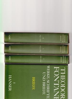 ( 4 BÄNDE ) Theodor Fontane. Briefe. (Band 1 bis 4). Hrsg. v. Walter Keitel; Helmuth Nürnberger; ...