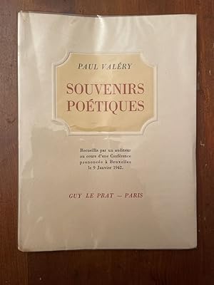 Immagine del venditore per Souvenirs potiques venduto da Librairie des Possibles