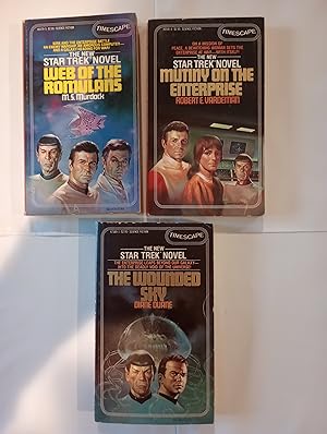 Image du vendeur pour Star Trek Timescape Book Lot (3 book Matching Set includes: Mutiny On the Enterprise, Web of the Romulans, The Wounded Sky) mis en vente par N. Carolina Books