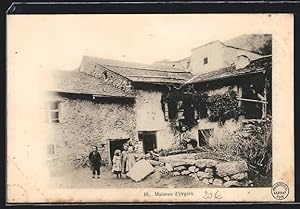 Carte postale Orgeix, Maisons d`Orgeix