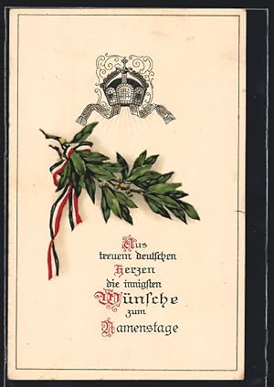 Bild des Verkufers fr Ansichtskarte Innigste Wnsche zum Namenstag aus treuem deutschen Herzen zum Verkauf von Bartko-Reher