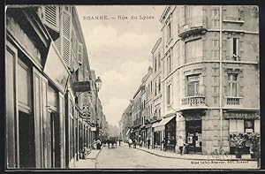 Carte postale Roanne, Rue du Lycèe