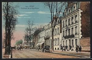 Carte postale Reims, Boulevard de la Rèpublique